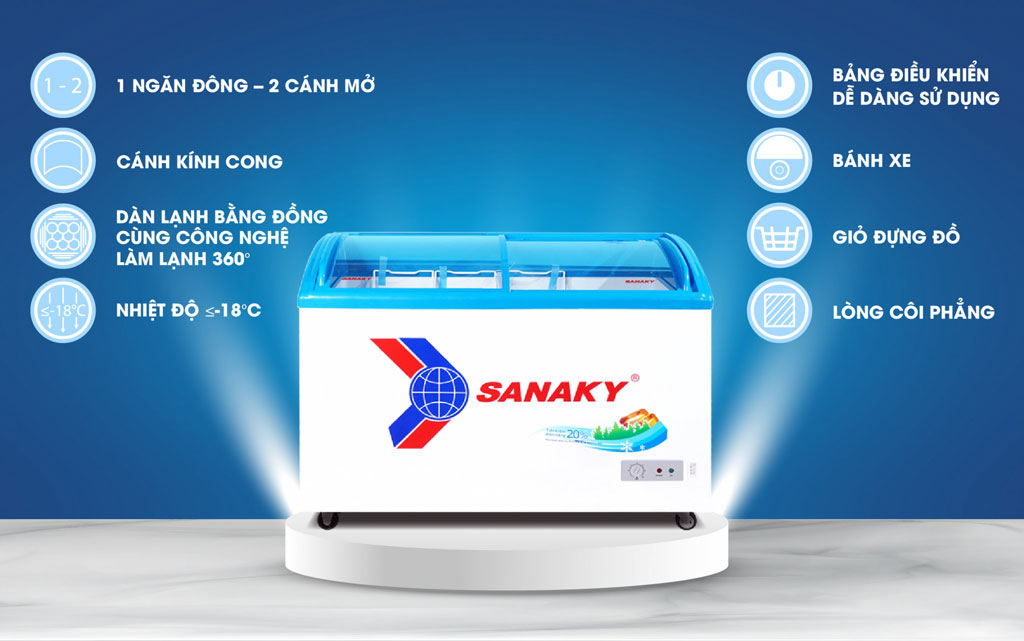 tủ đông Sanaky VH-3899K mô tả chức năng