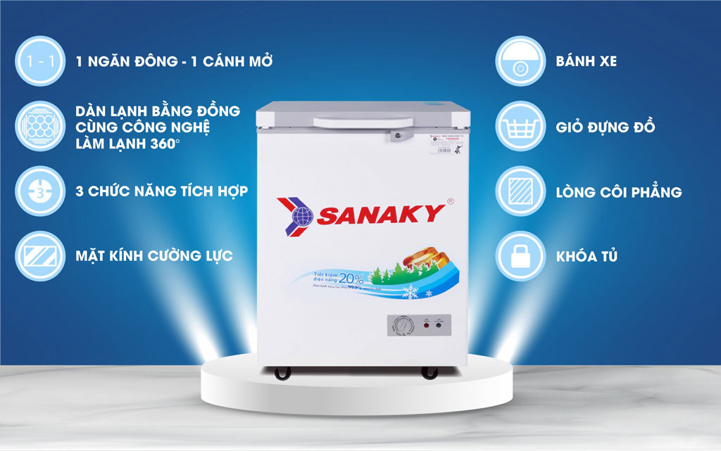 tủ đông Sanaky VH-1599HYK mô tả chức năng
